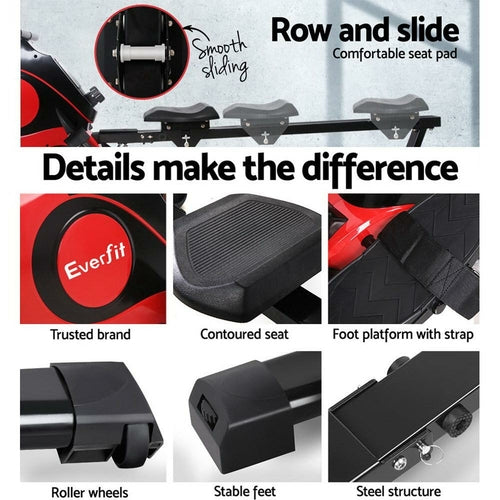 Everfit Rowing Machine Rower Magnetic Resistance Exercise Gym Home